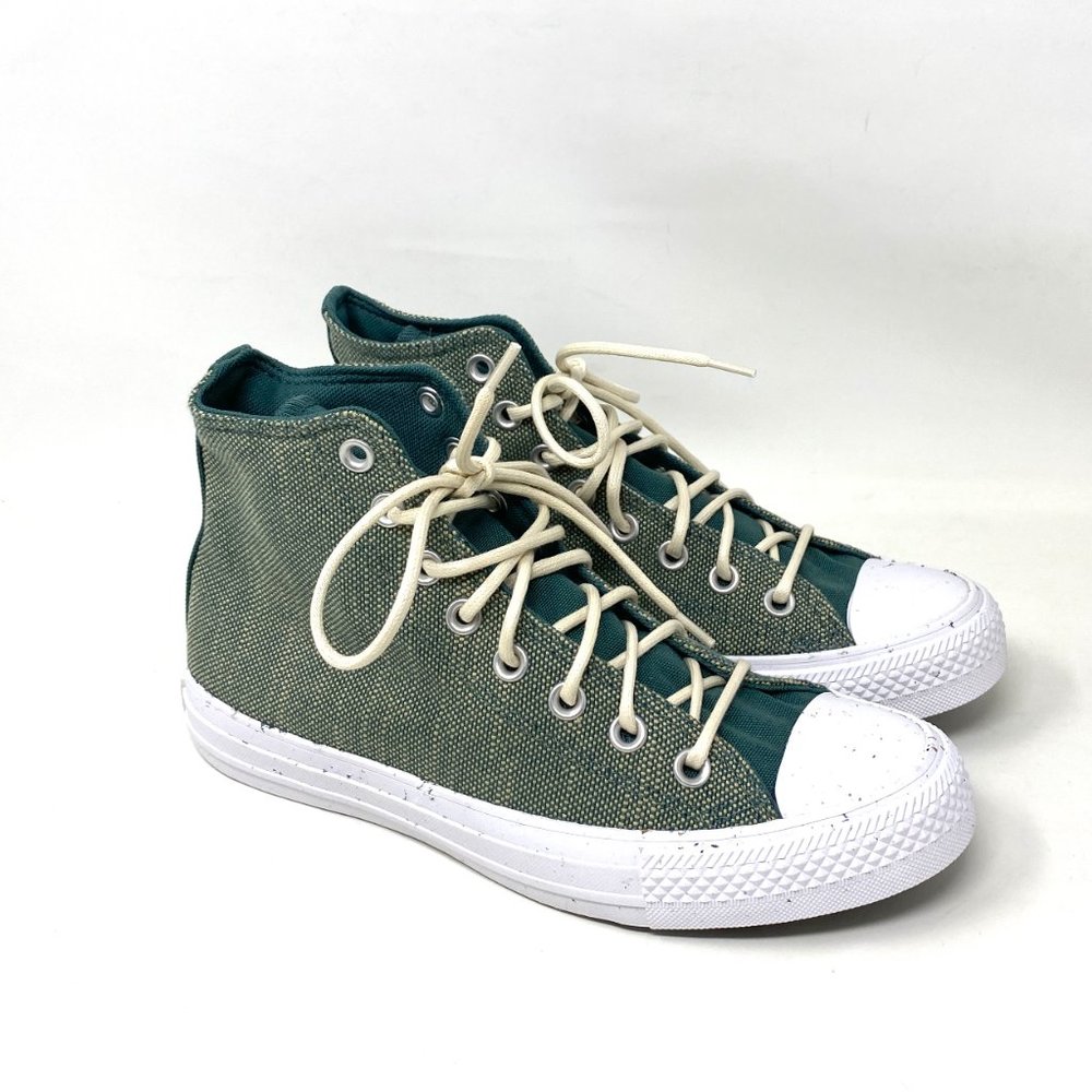 Converse Ctas Shoes Women High Top Forest Pine Green White Size Sneakers 171414F - Picture 4 of 9